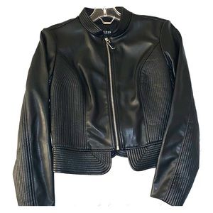 Guess Black Faux Leather Jacket size S